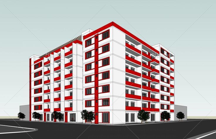 现代多层住宅公寓(47496)su模型下载