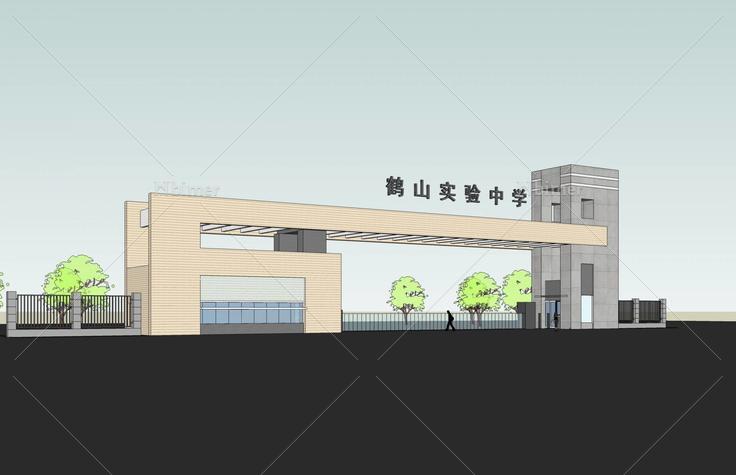 学校--大门(52672)su模型下载