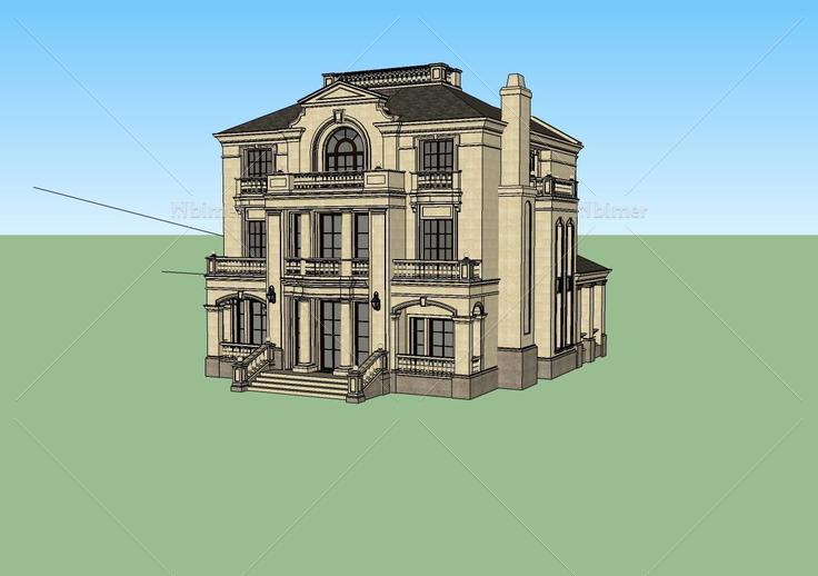 法式类独栋(103286)su模型下载