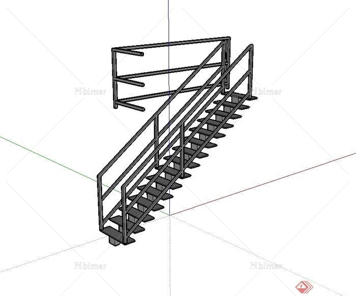 某现代风格详细独特楼梯设计su模型[原创]