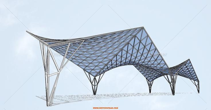 网架结构 - sketchup模型库 - 毕马汇 nbimer