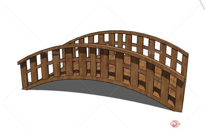十款木质古桥设计su模型原创