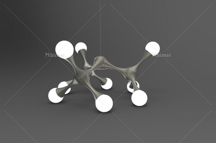 发牛x抽象概念灯具一盏 现代感十足 - sketchup模型库 - 毕马汇 nb