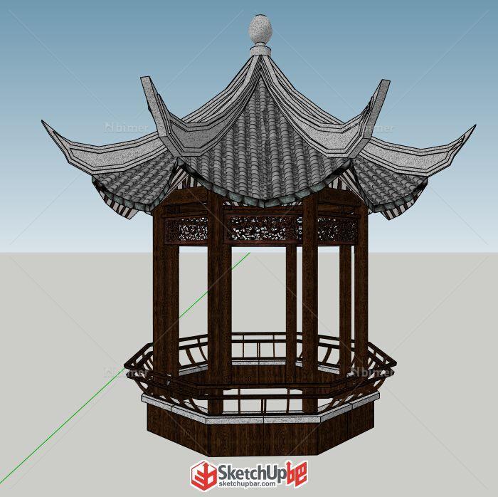 八角亭 sketchup模型库 毕马汇 nbimer