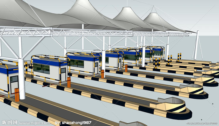 高速公路收费站图片