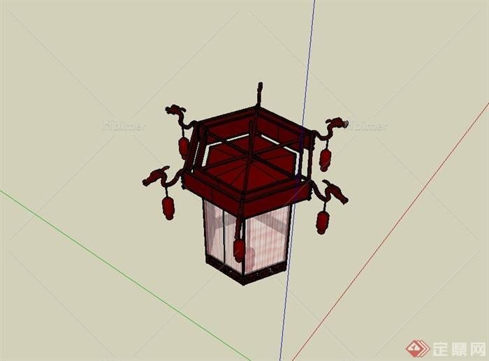 古典中式风格室内灯笼设计su模型[原创 sketchup模型库 毕马汇 n
