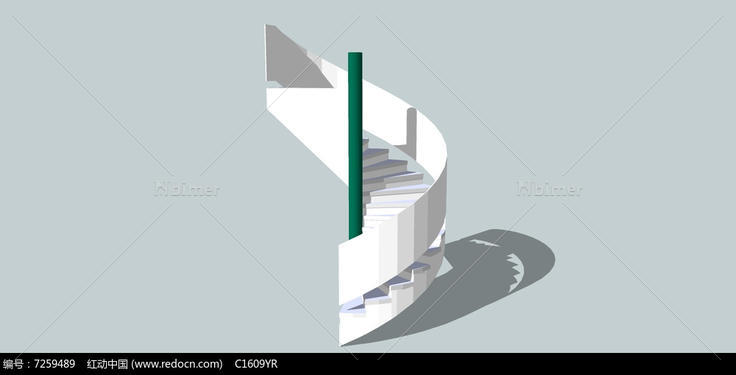白色楼梯su模型