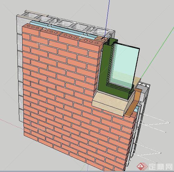墙体及窗户构造节点模型原创