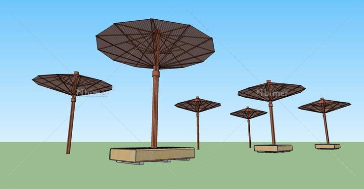 景观-伞亭(74432)su模型下载