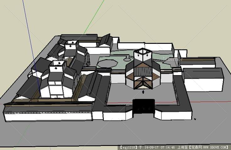 苏州博物馆建筑设计su模型