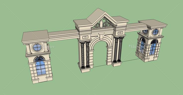 欧式风格门楼(74420)模型