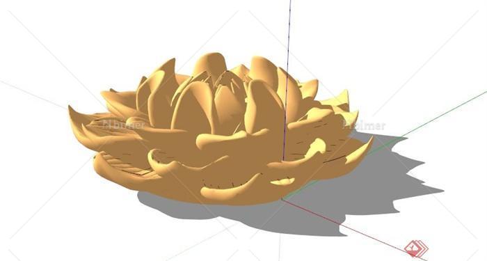 现代莲花造型雕塑小品su模型
