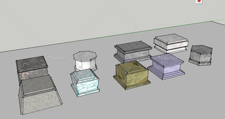 雕塑基座合集(82790)su模型下载