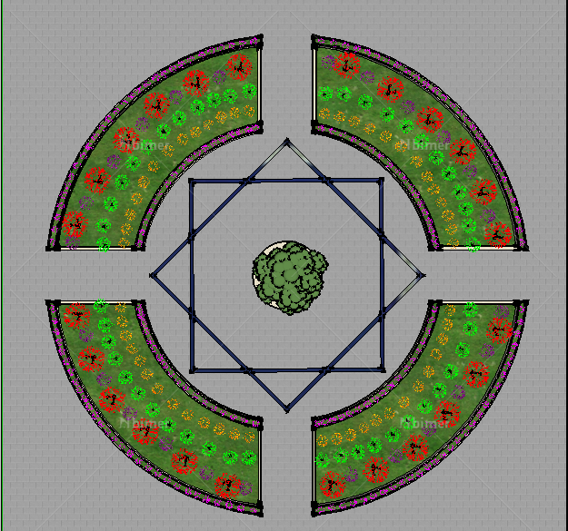设计图分享 圆形花坛植物设计图 > 园坝设计图  圆形花坛 宽624×445