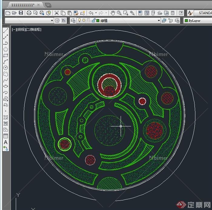 某圆形花园景观设计su模型附cad平面图原创