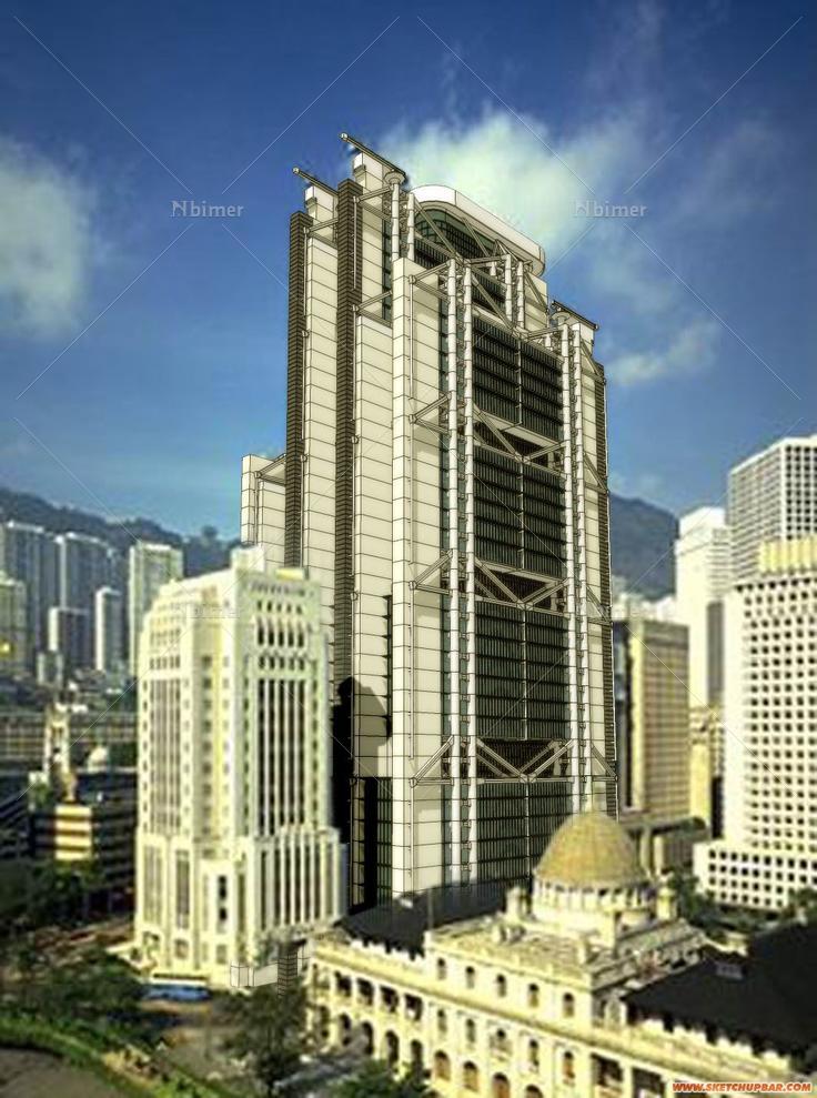 香港汇丰银行模型及成品图