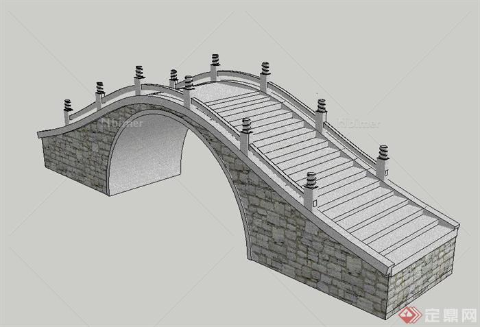 园林景观节点石拱桥设计su模型
