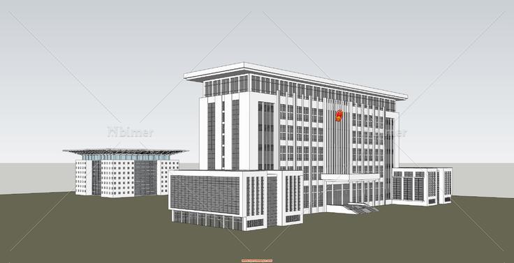 某市行政办公主楼(附送一办公楼模型)