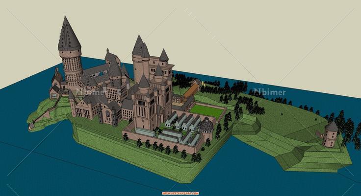 再发城堡之霍格沃茨 - sketchup模型库 - 毕马汇 nbimer