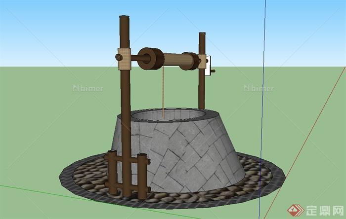 古典中式水井设计su模型