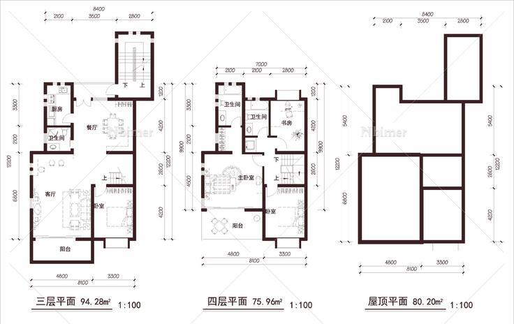 四川 中海 成都国际社区 叠拼 北入户 - 户型库 -  nb