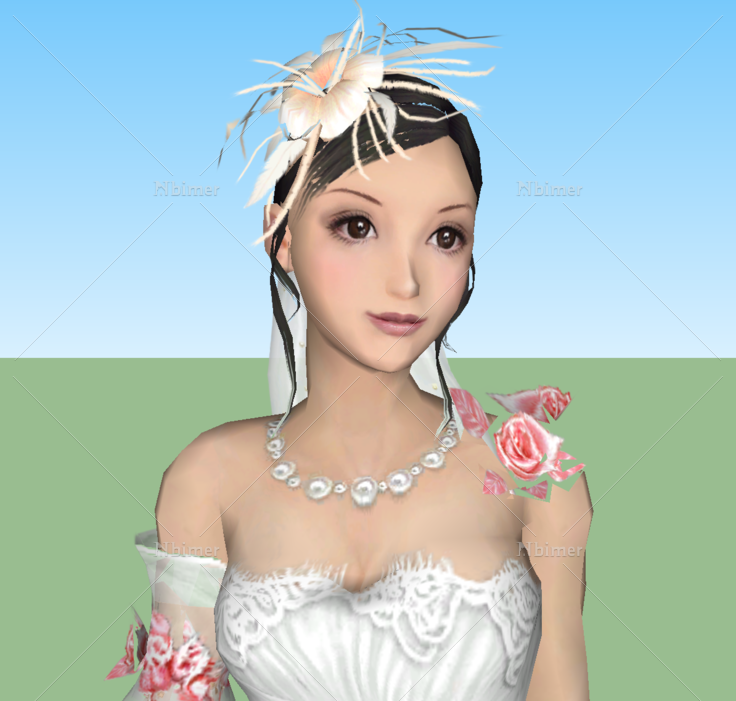 婚纱美女sketchUp 3D人物模型