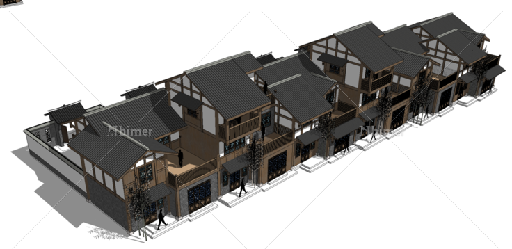 川东风格三种别墅sketchup模型