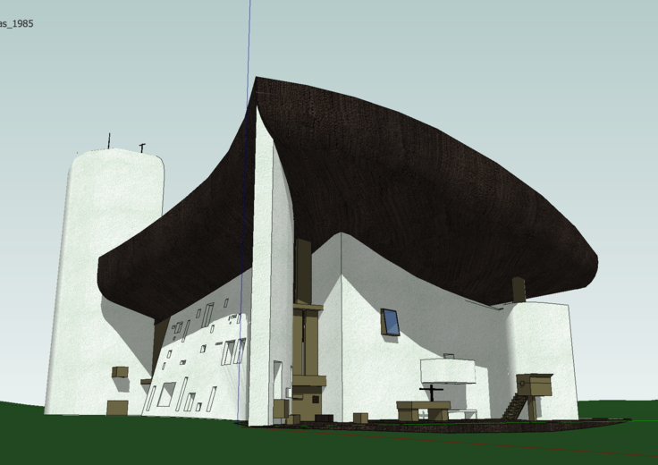 勒·柯布西耶作品-朗香教堂SketchUp模型