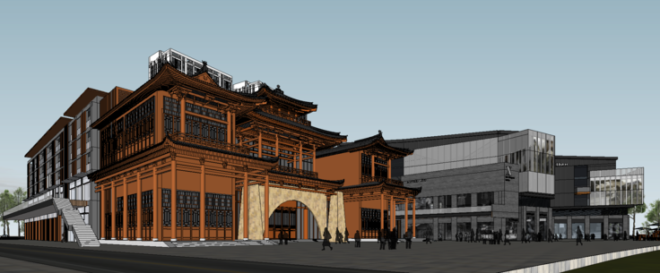 刘老根大舞台和商业街项目Sketchup模型
