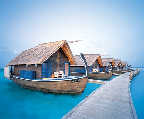 马尔代夫可可亚岛的船屋