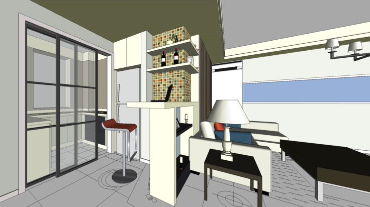 现代风格家装室内设计SketchUp模型