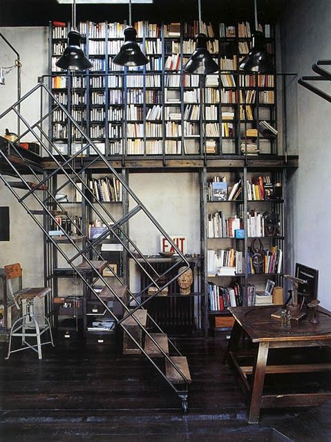 书架  loft 楼梯  工业风  装修