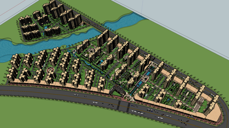 新古典风格住宅区规划SketchUp模型