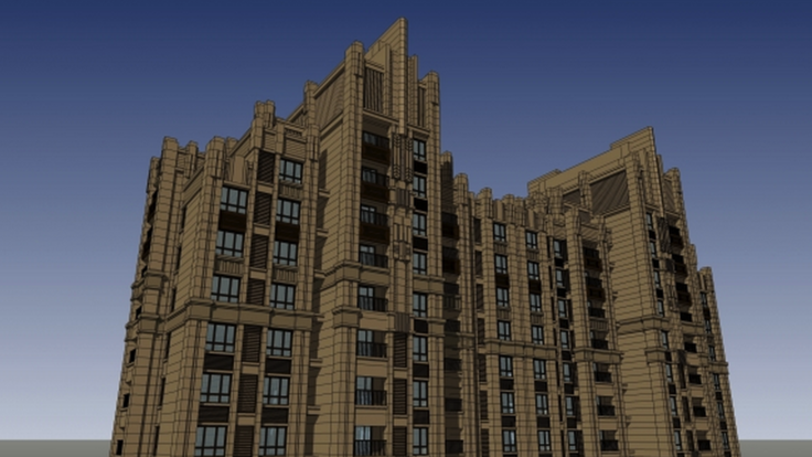 ArtDeco风格高层住宅SketchUp模型