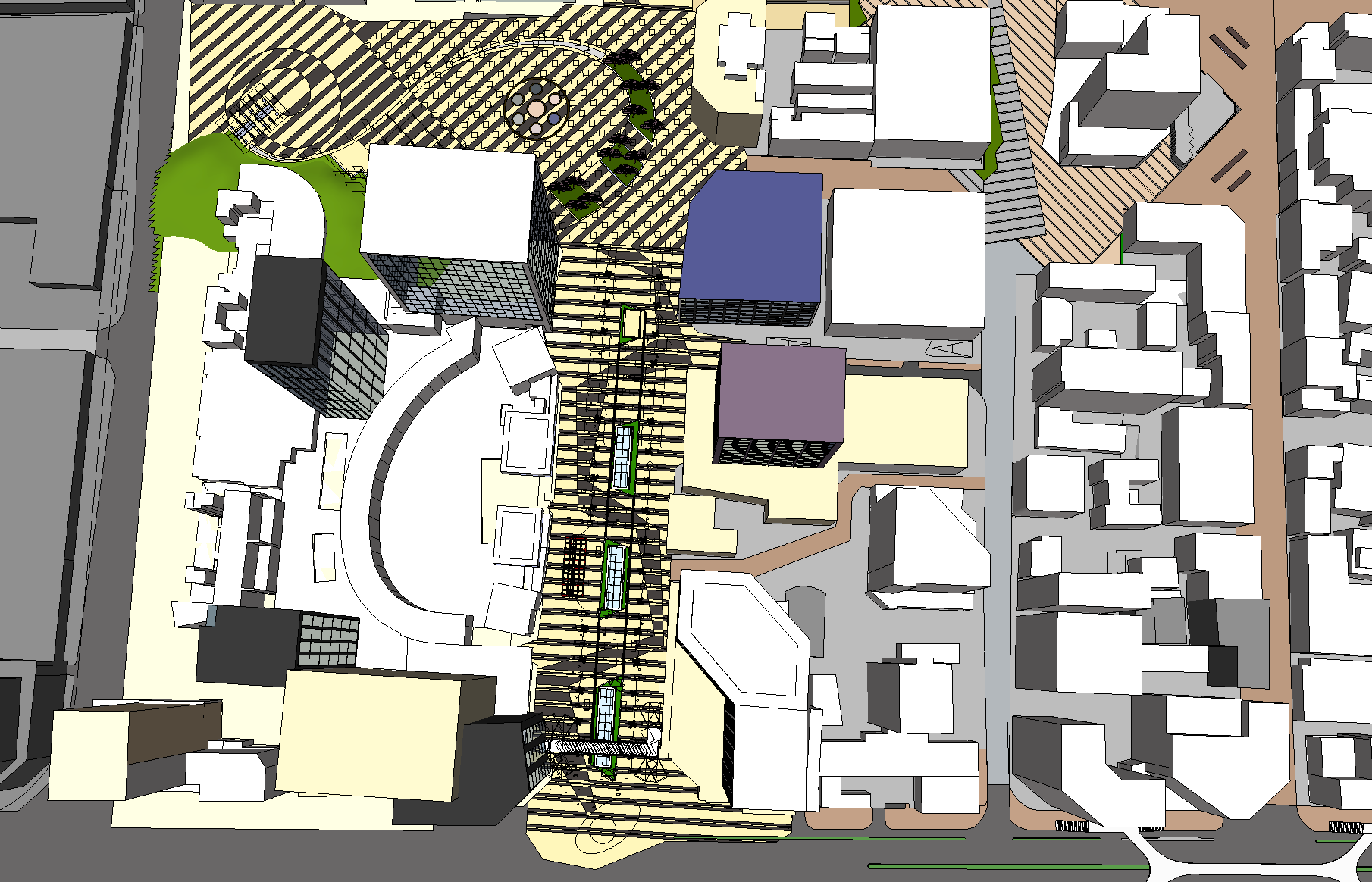 现代风格商业街改造项目Sketchup模型