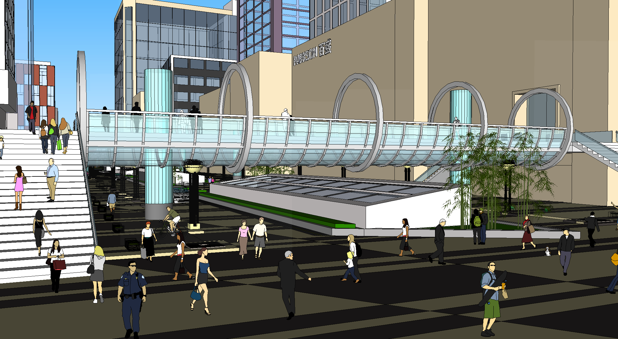 现代风格商业街改造项目Sketchup模型