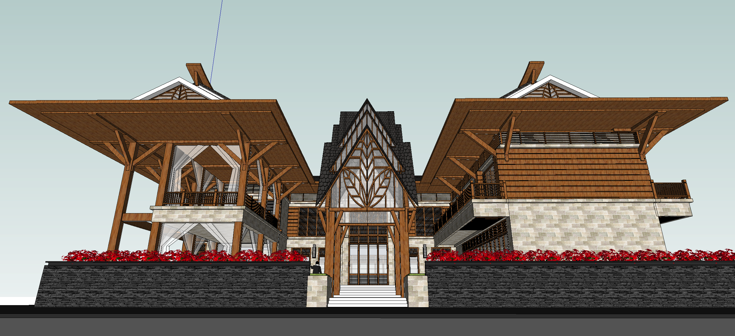 东南亚风格独栋别墅SketchUp模型