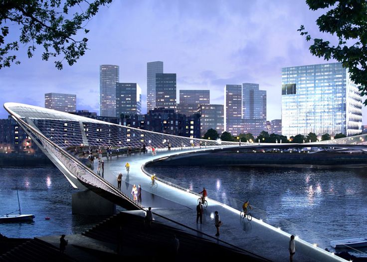 Designs for Elms Bridge over London's River 