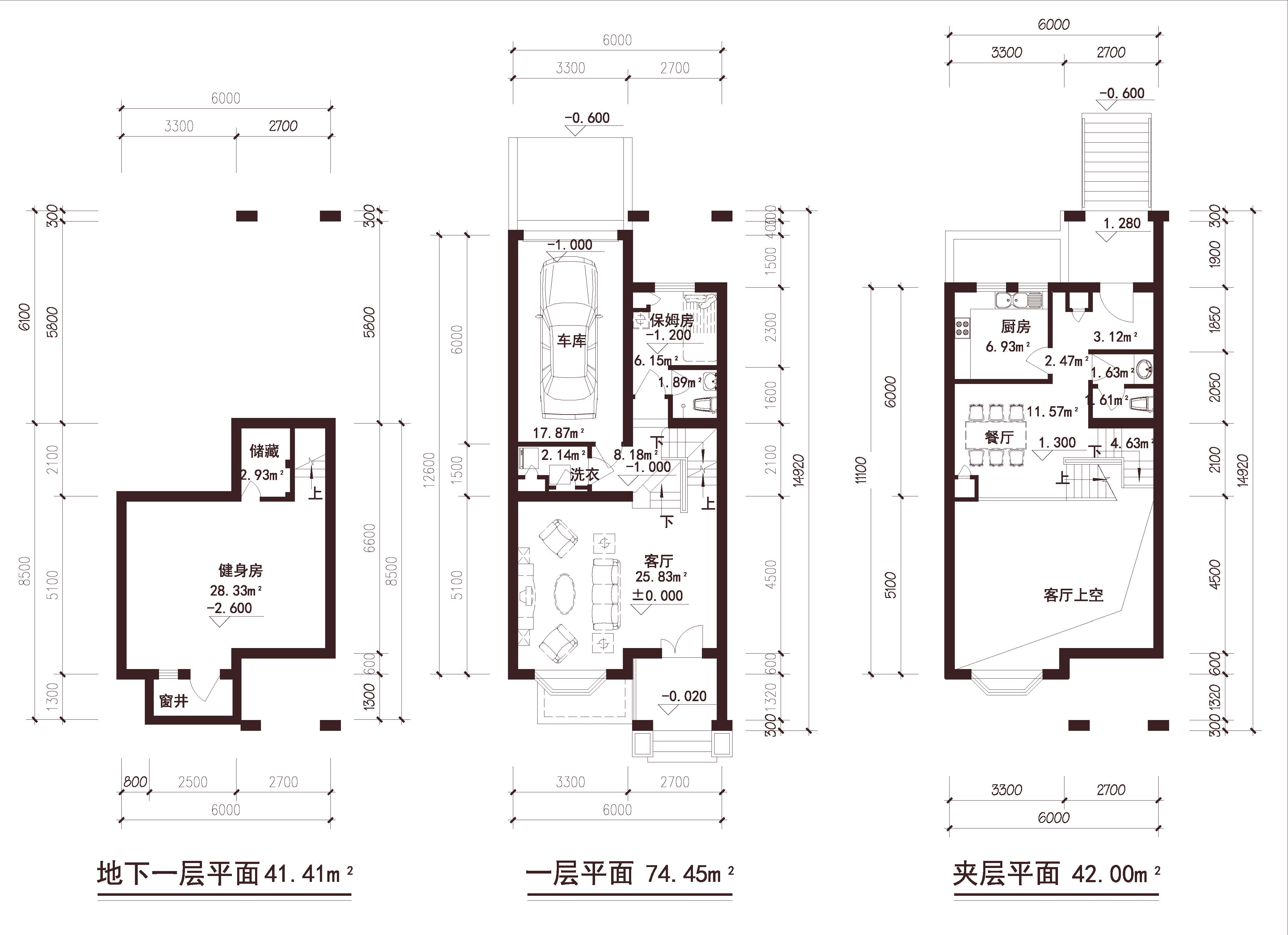  联排 南入户 1车位