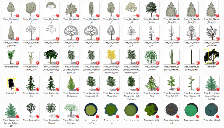 一套景观植物SketchUp模型合集