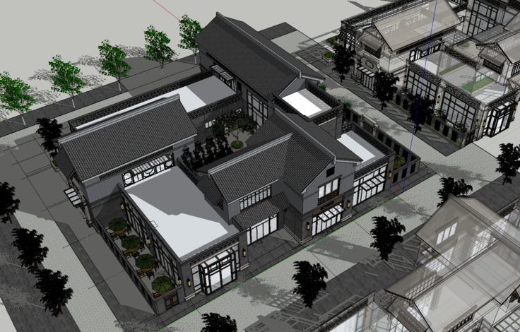 中式会所建筑设计SketchUp模型