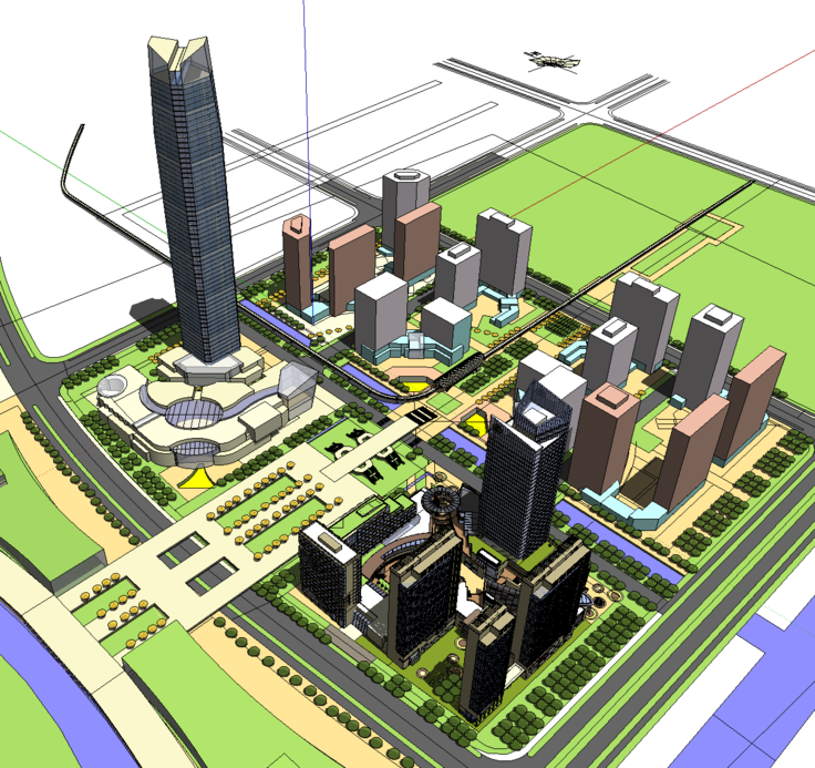 现代风格城市综合体项目SketchUp模型