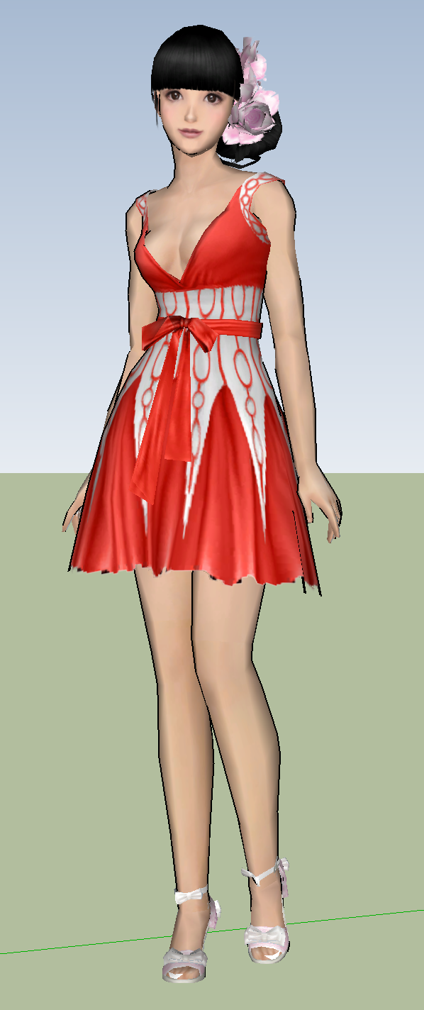 3D低胸美女SketchUp人物模型