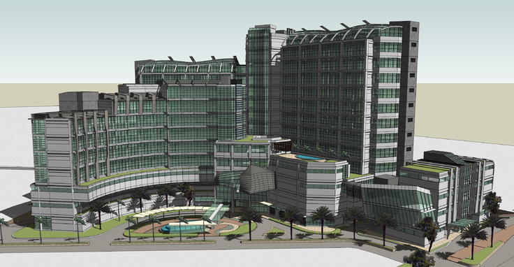 现代医院大楼规划方案sketchup模型