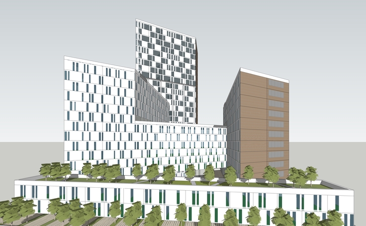 现代综合办公楼sketchup模型