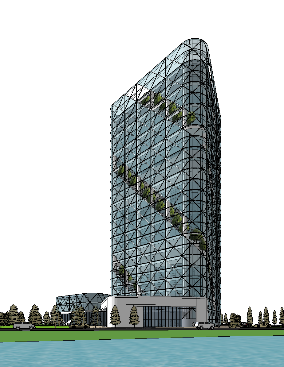 现代风格高层办公楼SketchUp模型