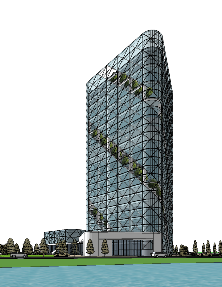 现代风格高层办公楼SketchUp模型