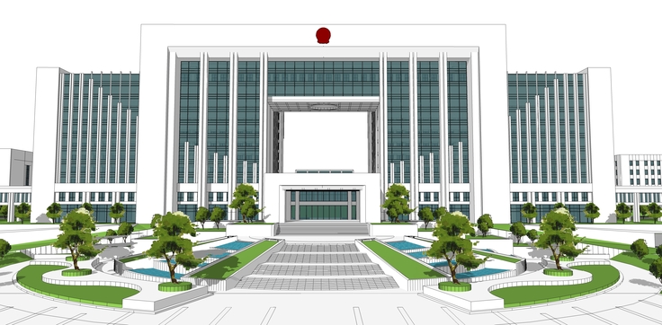 市行政办公楼建筑群规划方案sketchup模型