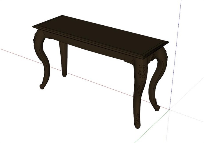某欧式风格实木桌子设计su模型[原创]