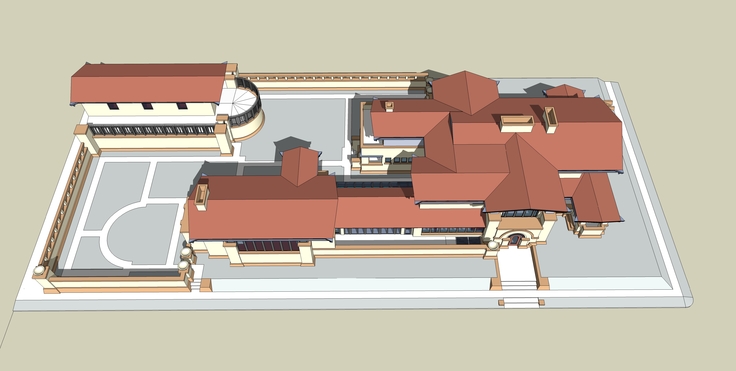 赖特—达娜·托马斯别墅sketchup模型